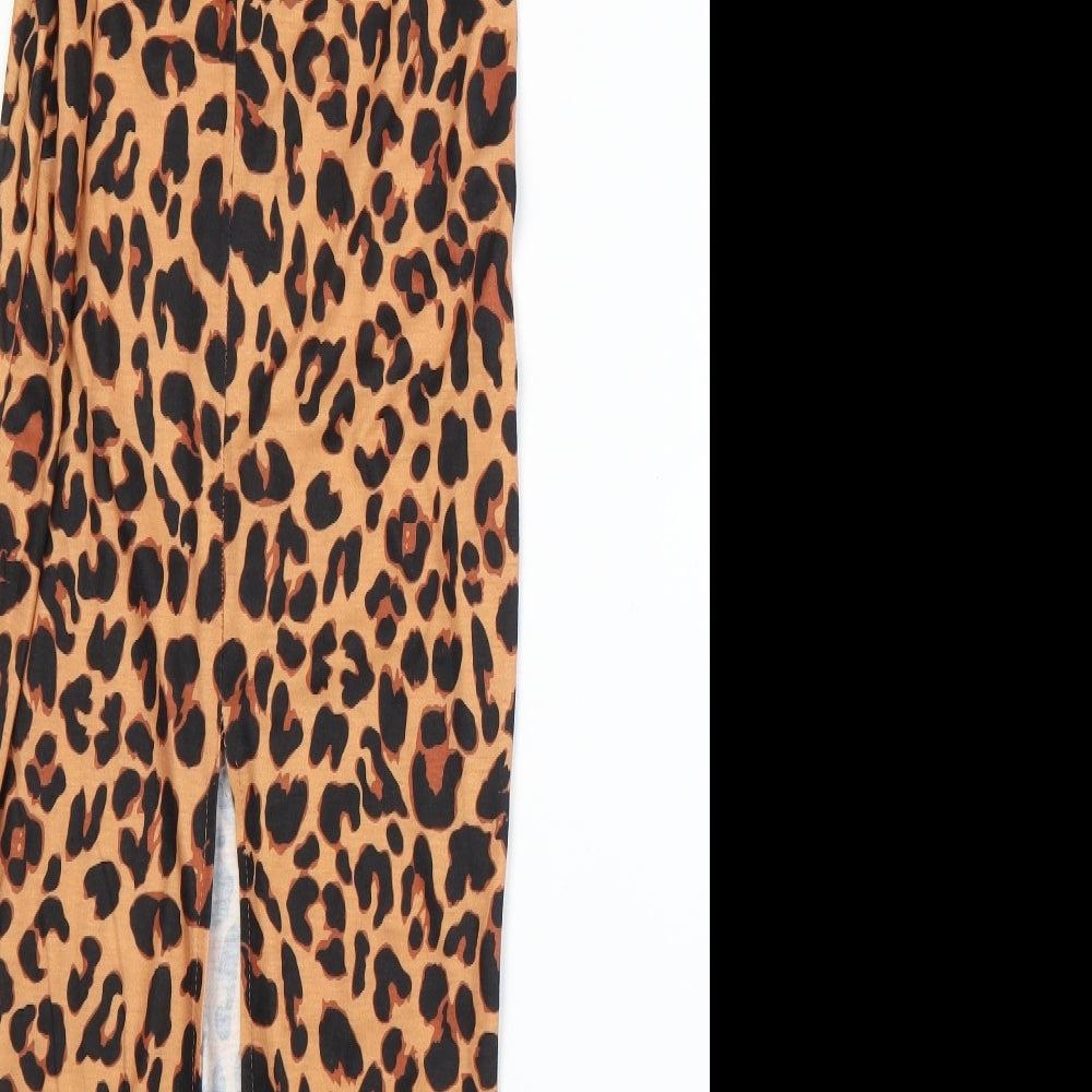 In the Style Womens Orange Animal Print Straight & Pencil Set Size 8