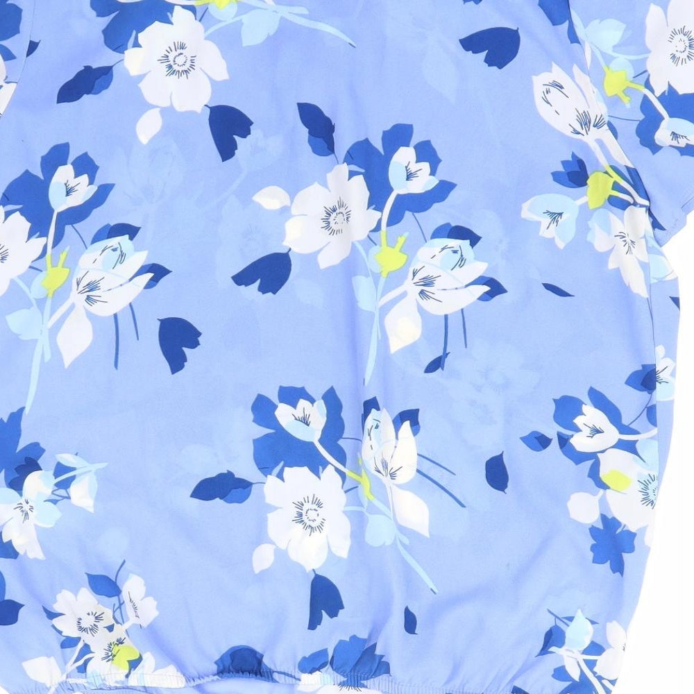 Bonmarché Womens Blue Floral Basic Blouse Size 12