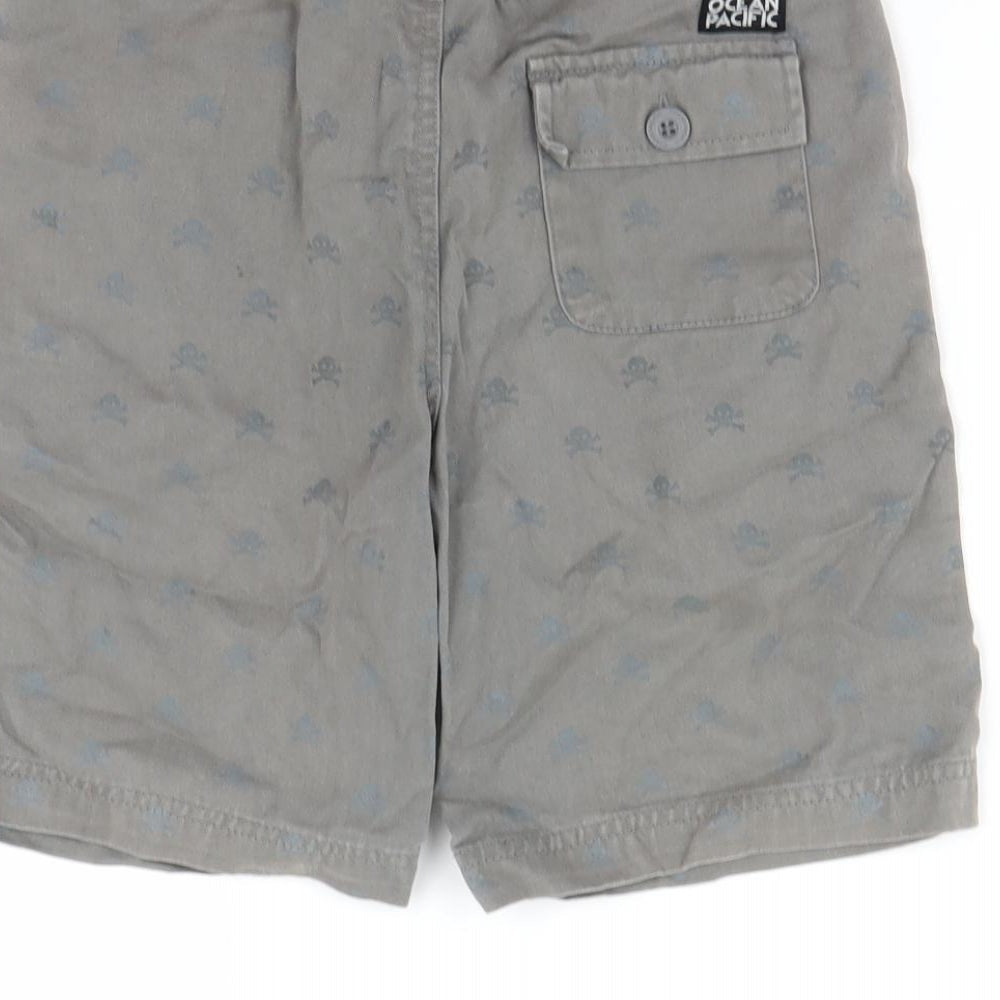 Ocean Pacific Boys Green Polka Dot Cargo Shorts Size 10 Years