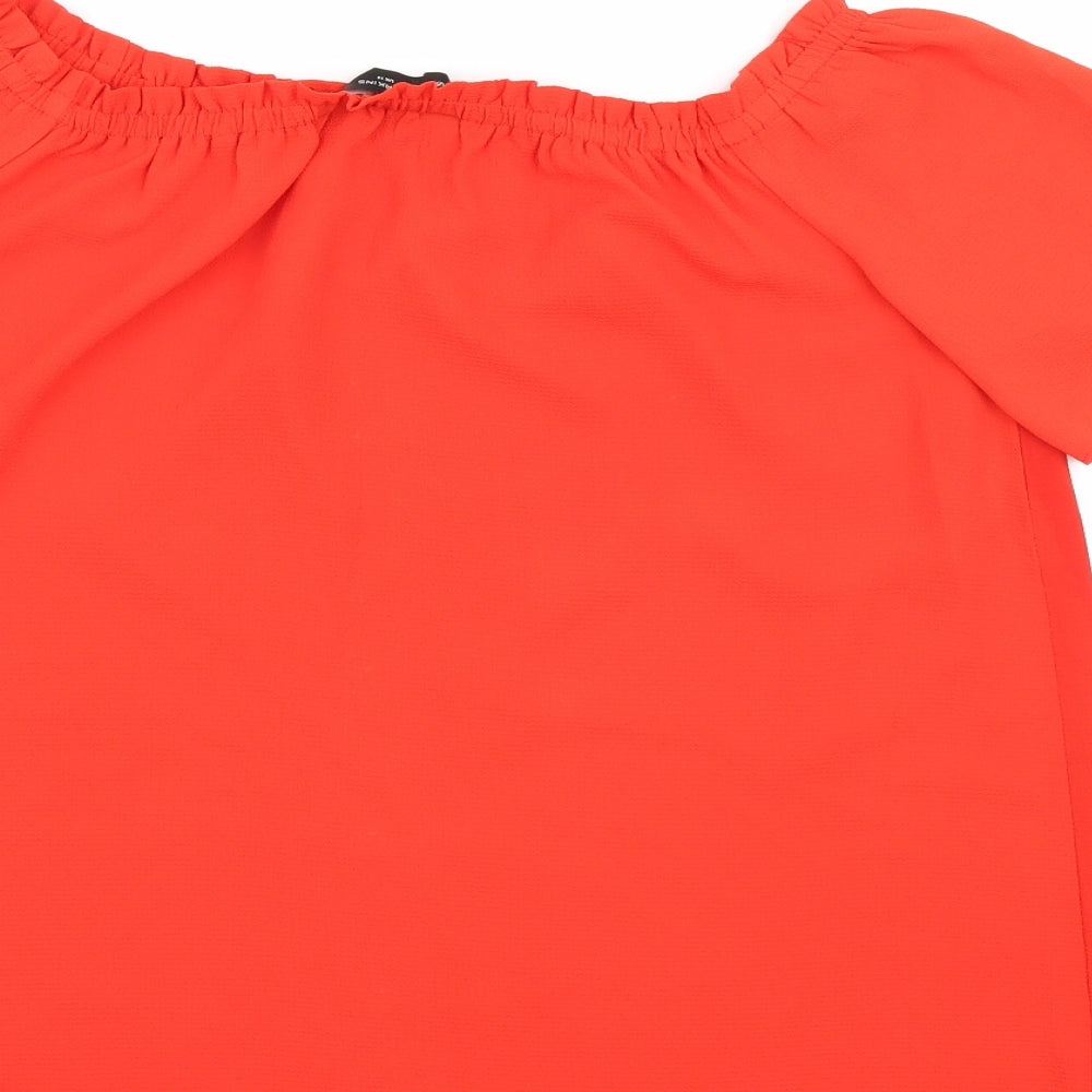 Dorothy Perkins Womens Orange Chiffon Basic Blouse Size 14