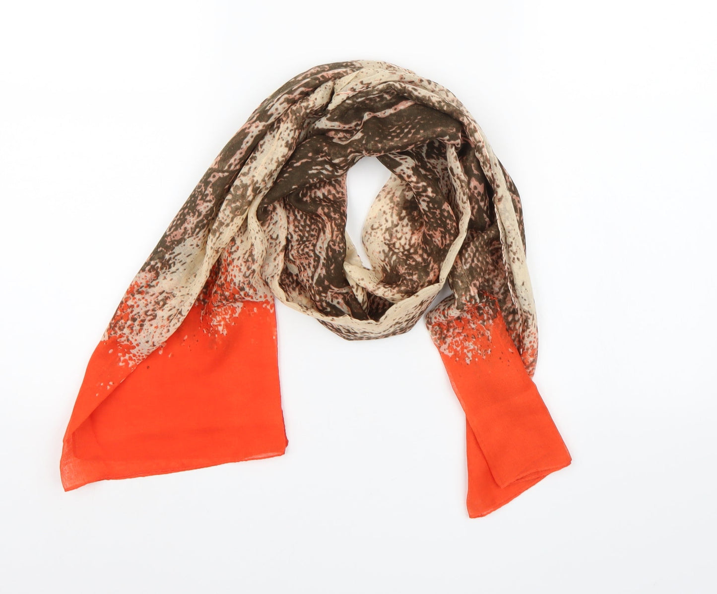 Preworn Womens Brown Animal Print Scarf