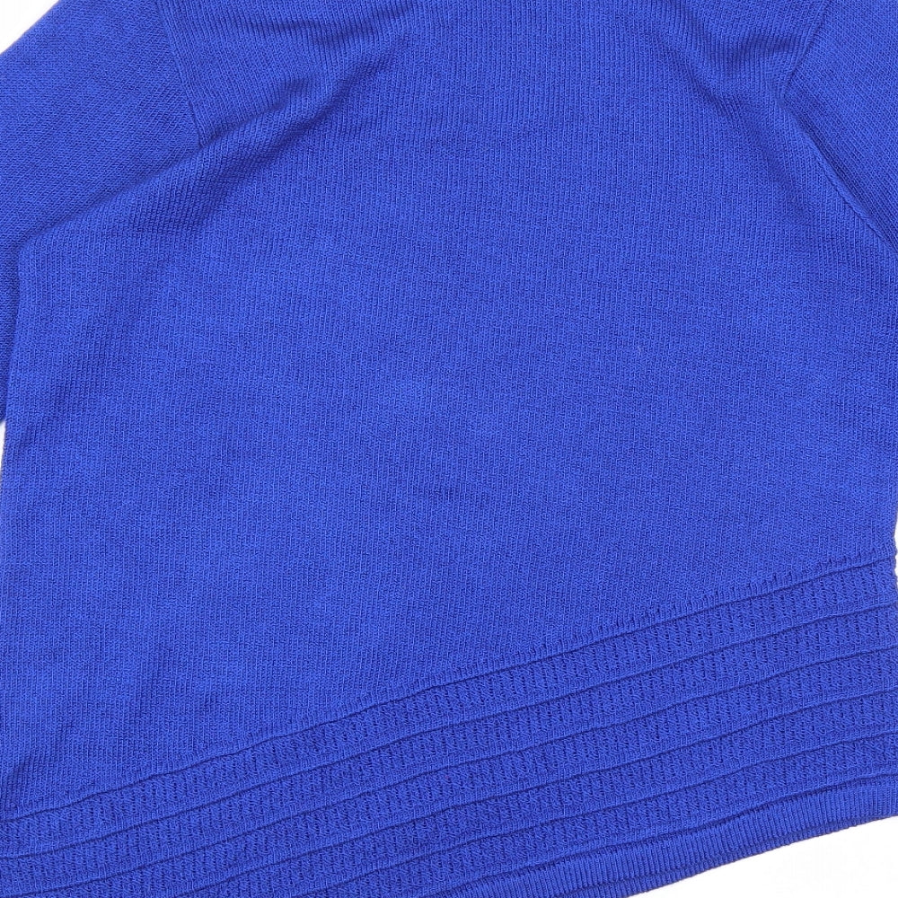 Mitzy Womens Blue Knit Pullover Jumper Size M - Assymetric
