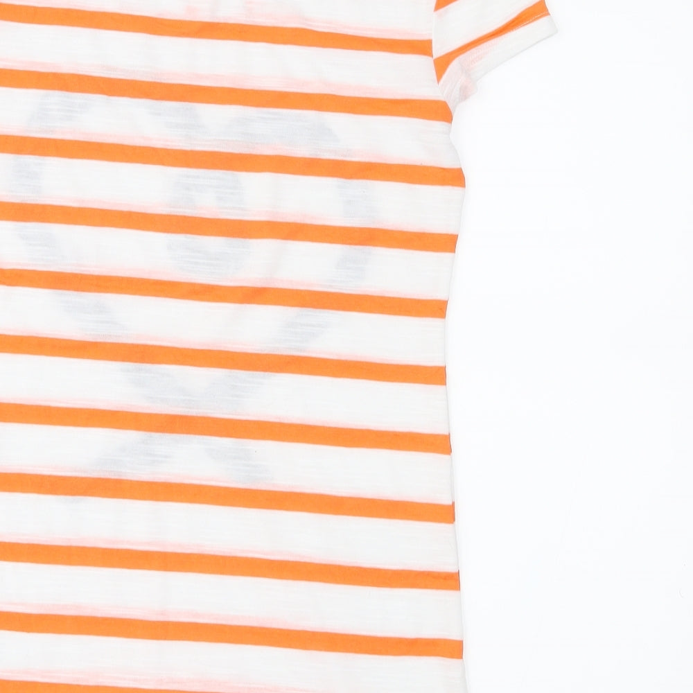 Therapy Womens White Striped Jersey Basic T-Shirt Size 8