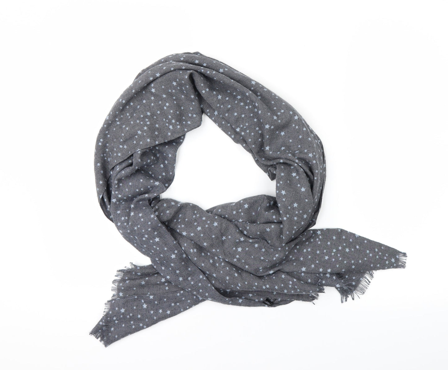 Preworn Womens Grey Geometric Scarf