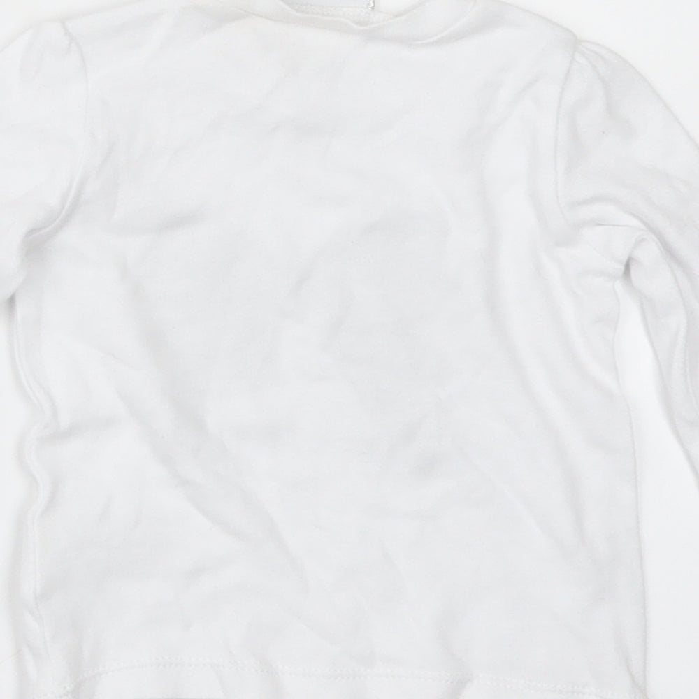 MINI MEL Girls White Basic T-Shirt Size 3-6 Months