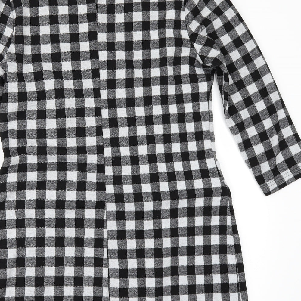 Brand and care label for Papaya women’s grey check a-line, size UK 10