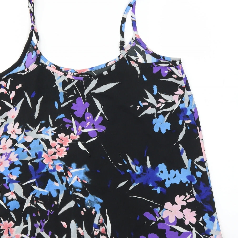 George Womens Black Floral Camisole Blouse Size 8