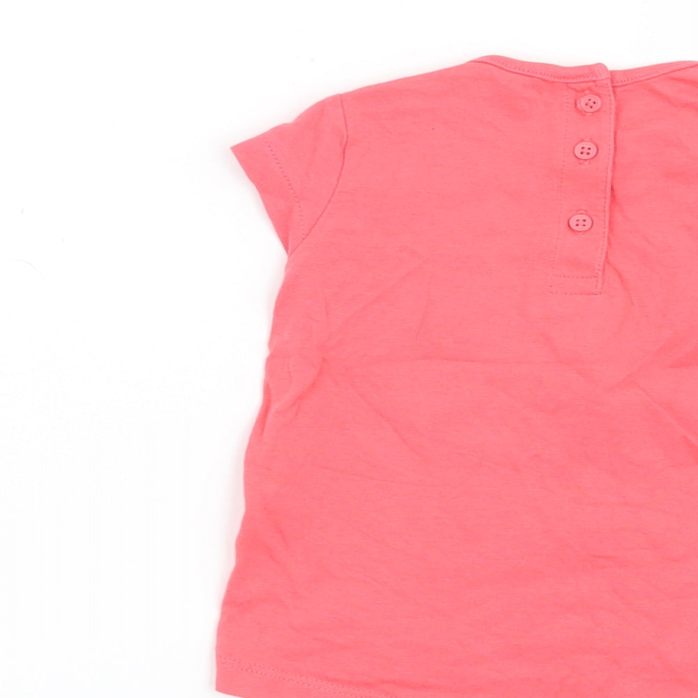 F&F Girls Red Basic T-Shirt Size 3-6 Months