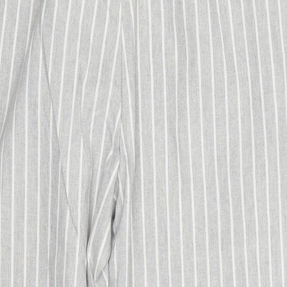 Preworn Womens Grey Striped Trousers Size L L23.5 in