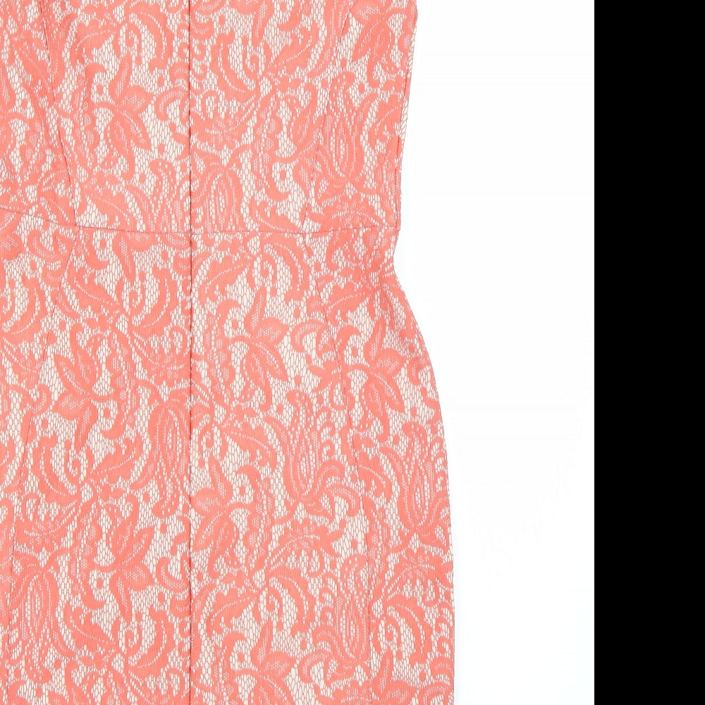 Warehouse Womens Orange A-Line Size 12