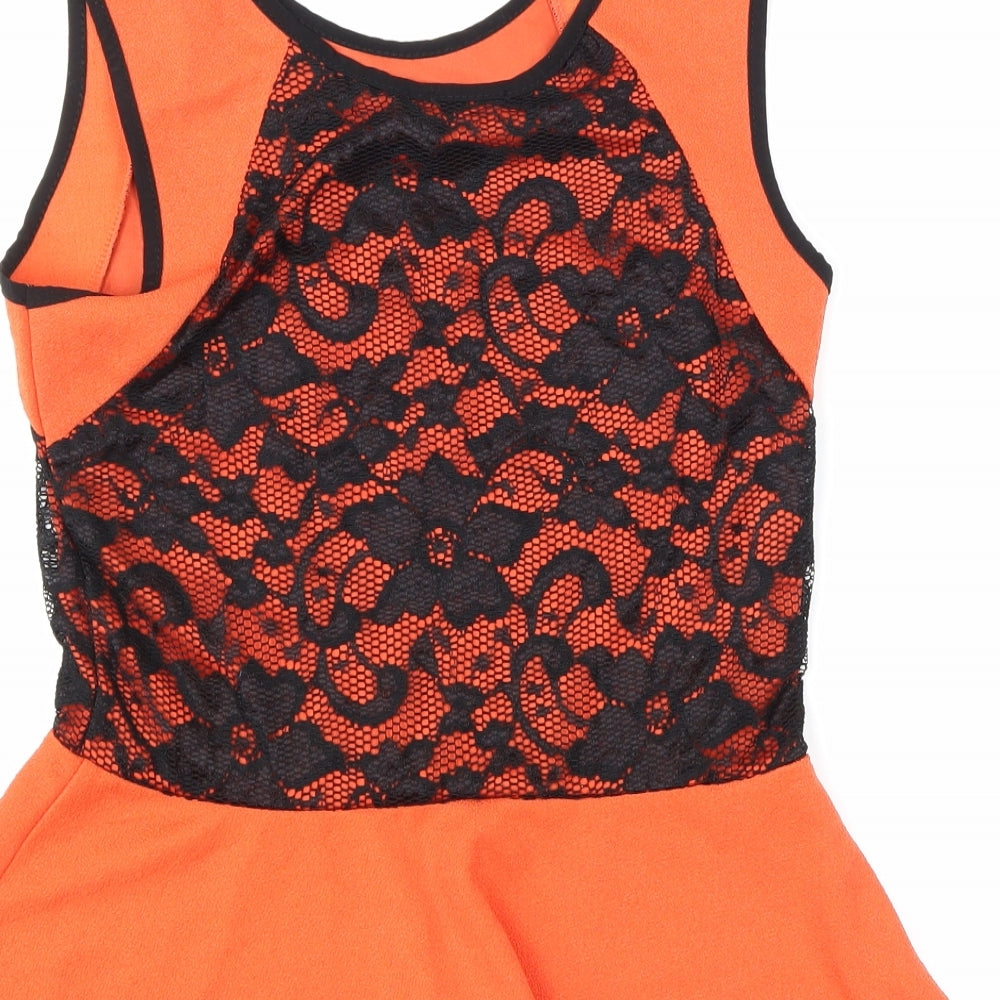 KIAH Womens Orange Basic Tank Size 12