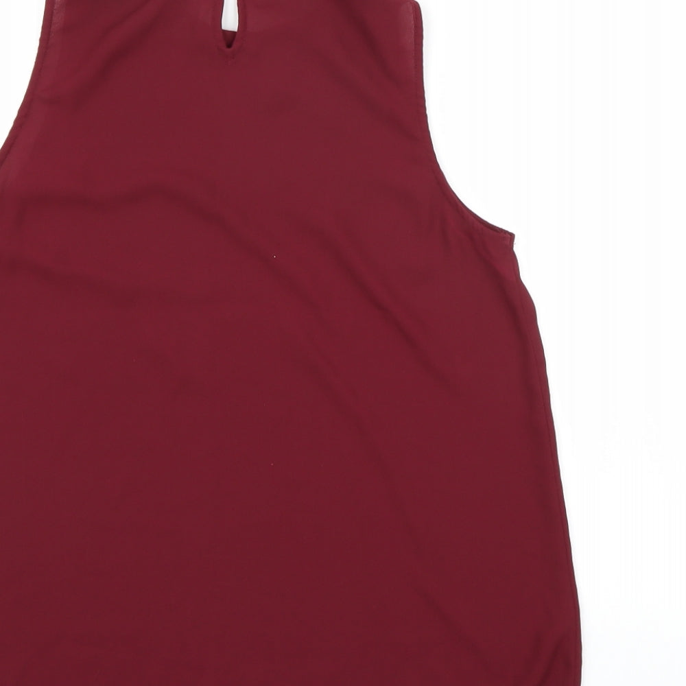 New Look Womens Brown Chiffon Basic Blouse Size 8