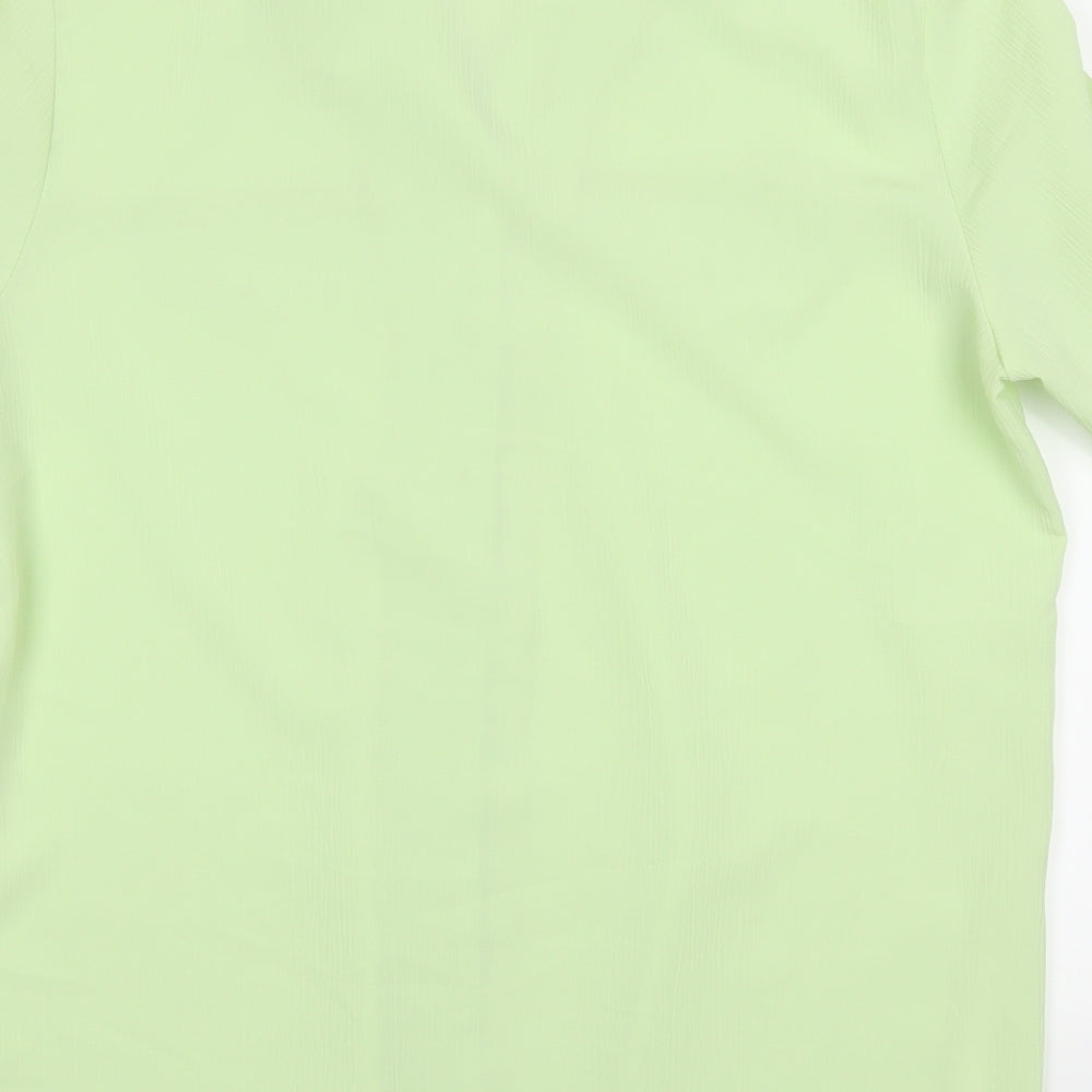 Design Essentials Womens Green Basic Button-Up Size 14
