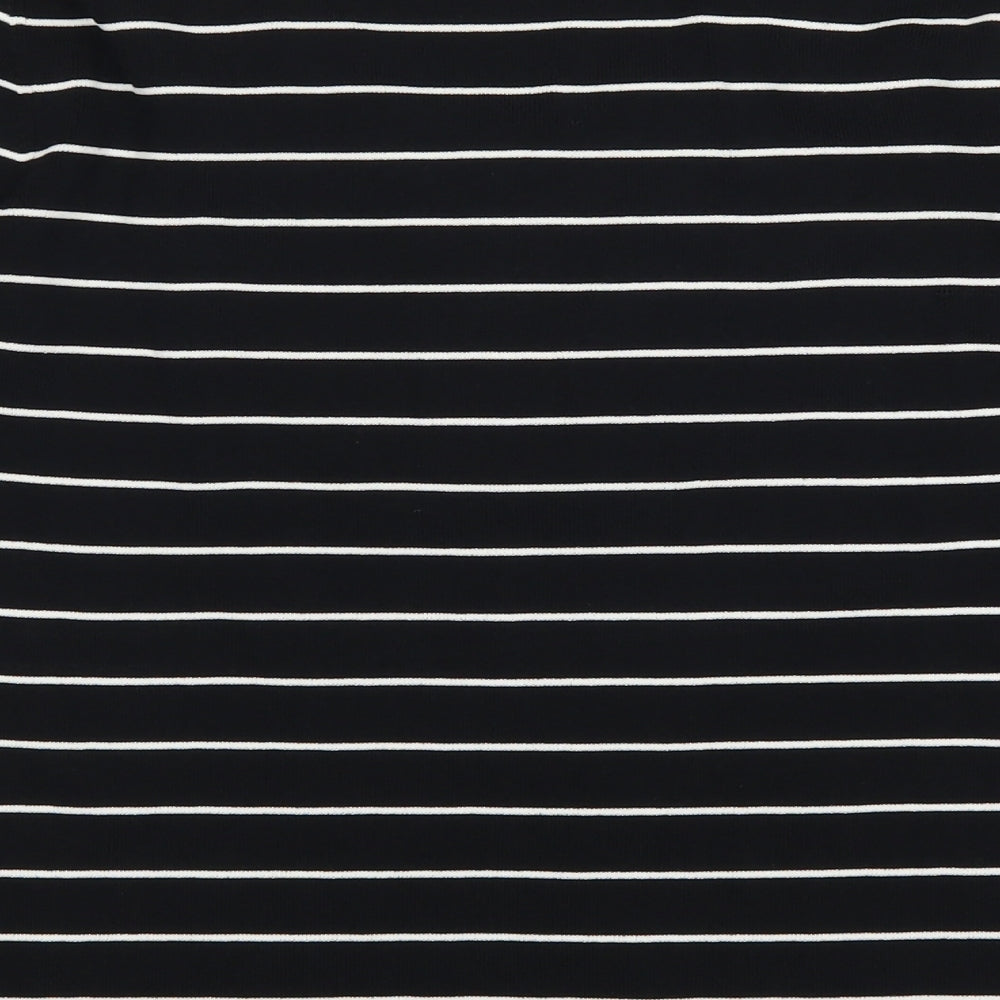 Cable & Gauge Womens Black Striped Pullover Jumper Size L