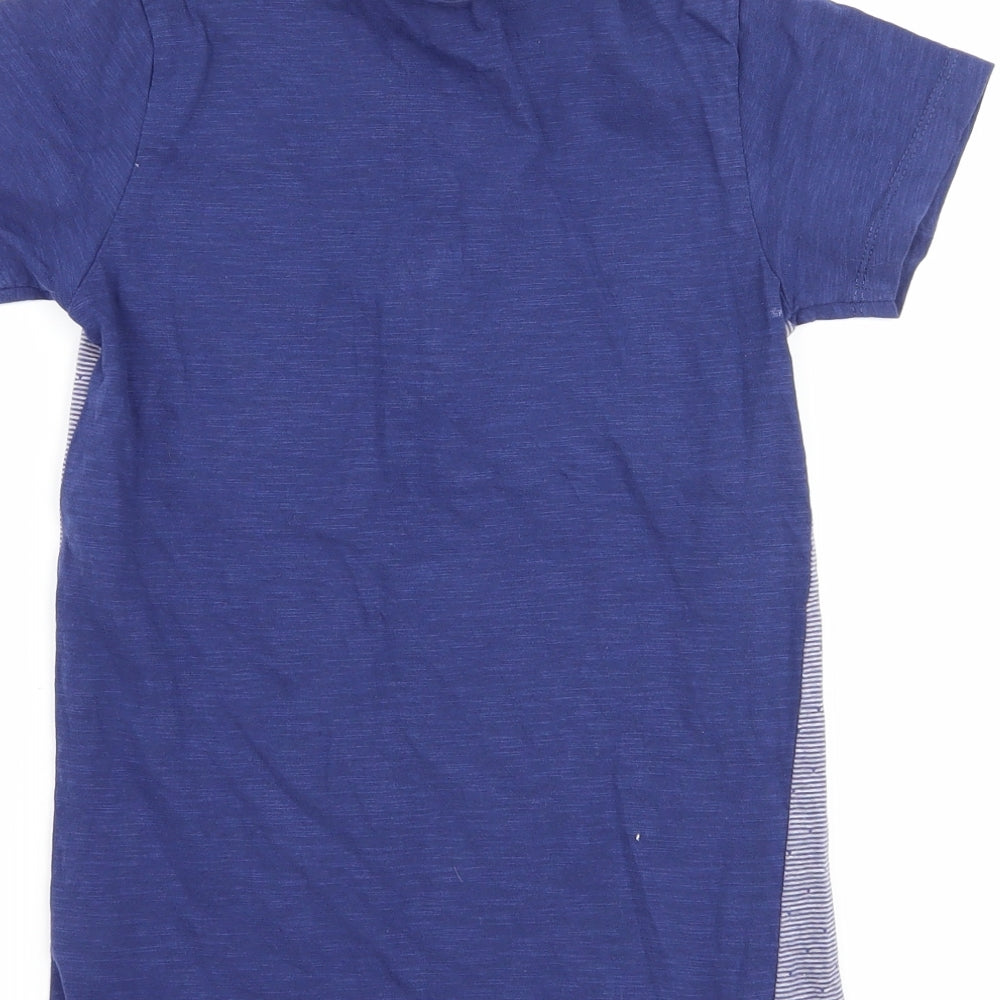 Matalan Boys Blue Striped Basic T-Shirt Size 8 Years