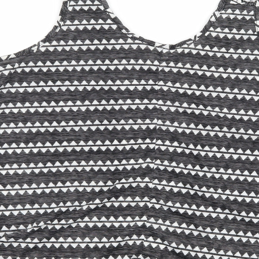 H&M Womens Black Geometric Basic Tank Size M