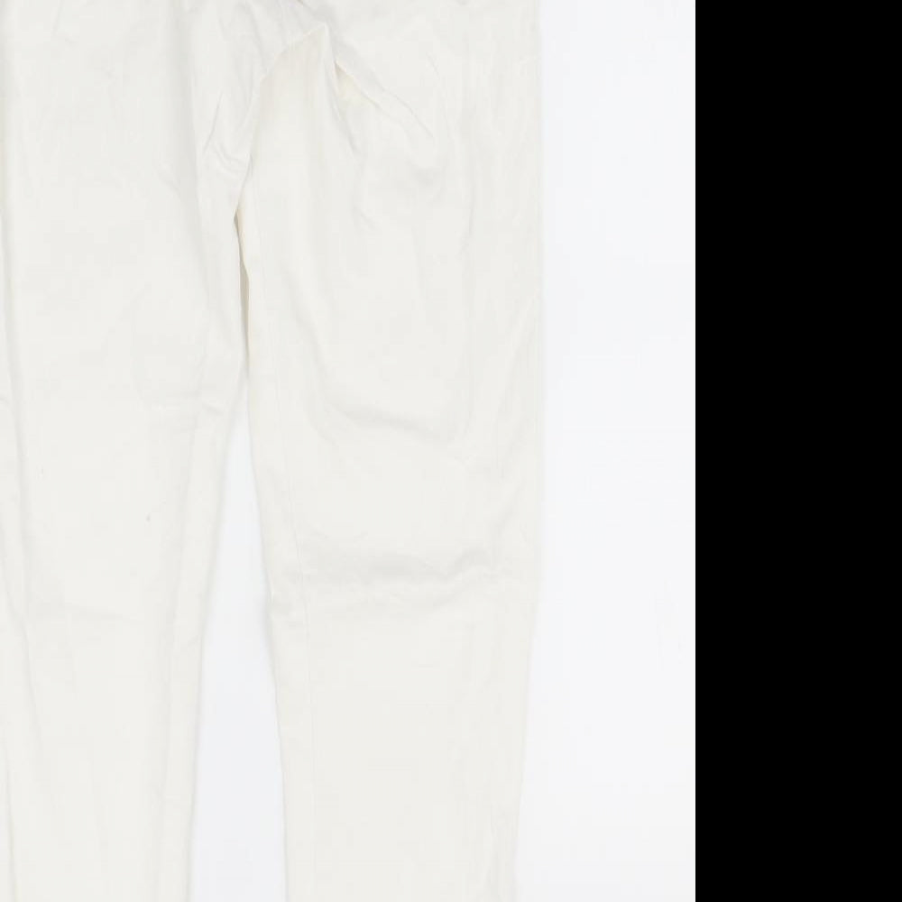 H&M Womens White Dress Pants Trousers Size 6 L27 in