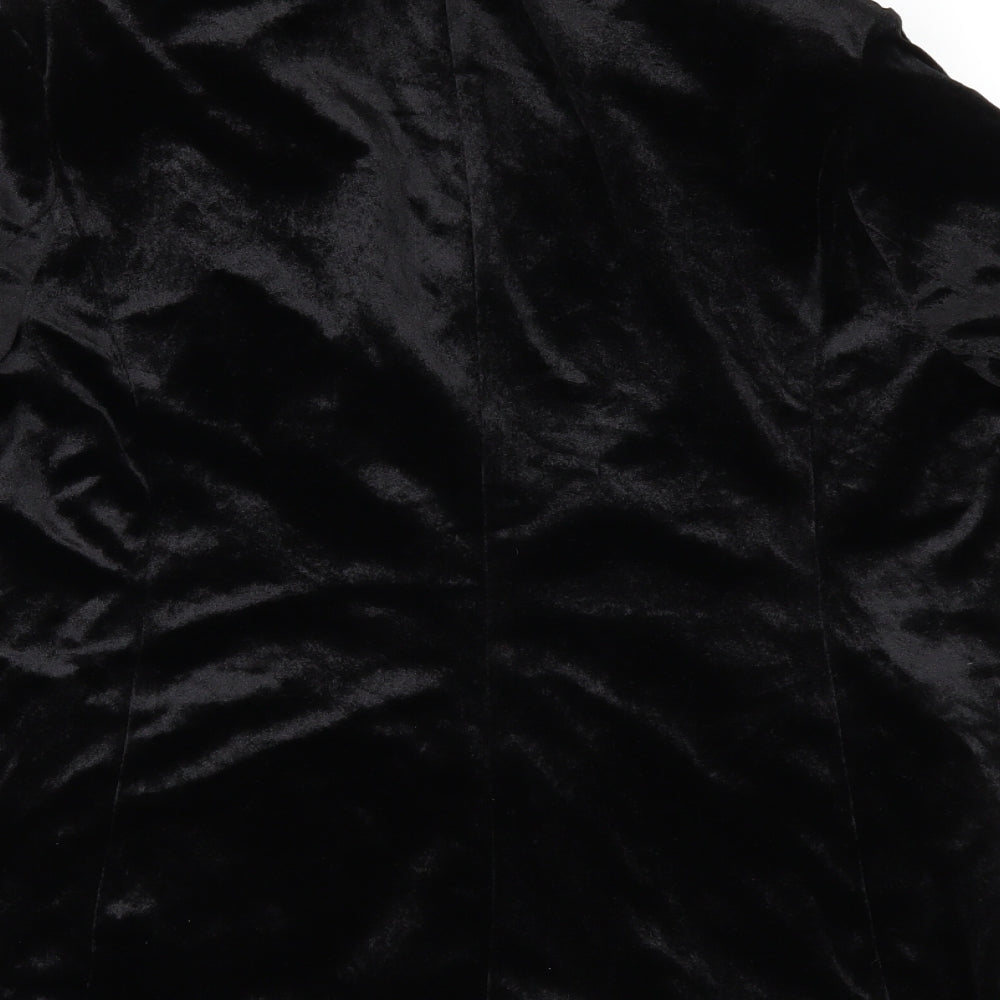 PRETTYLITTLETHING Womens Black Velour Jacket Size 8
