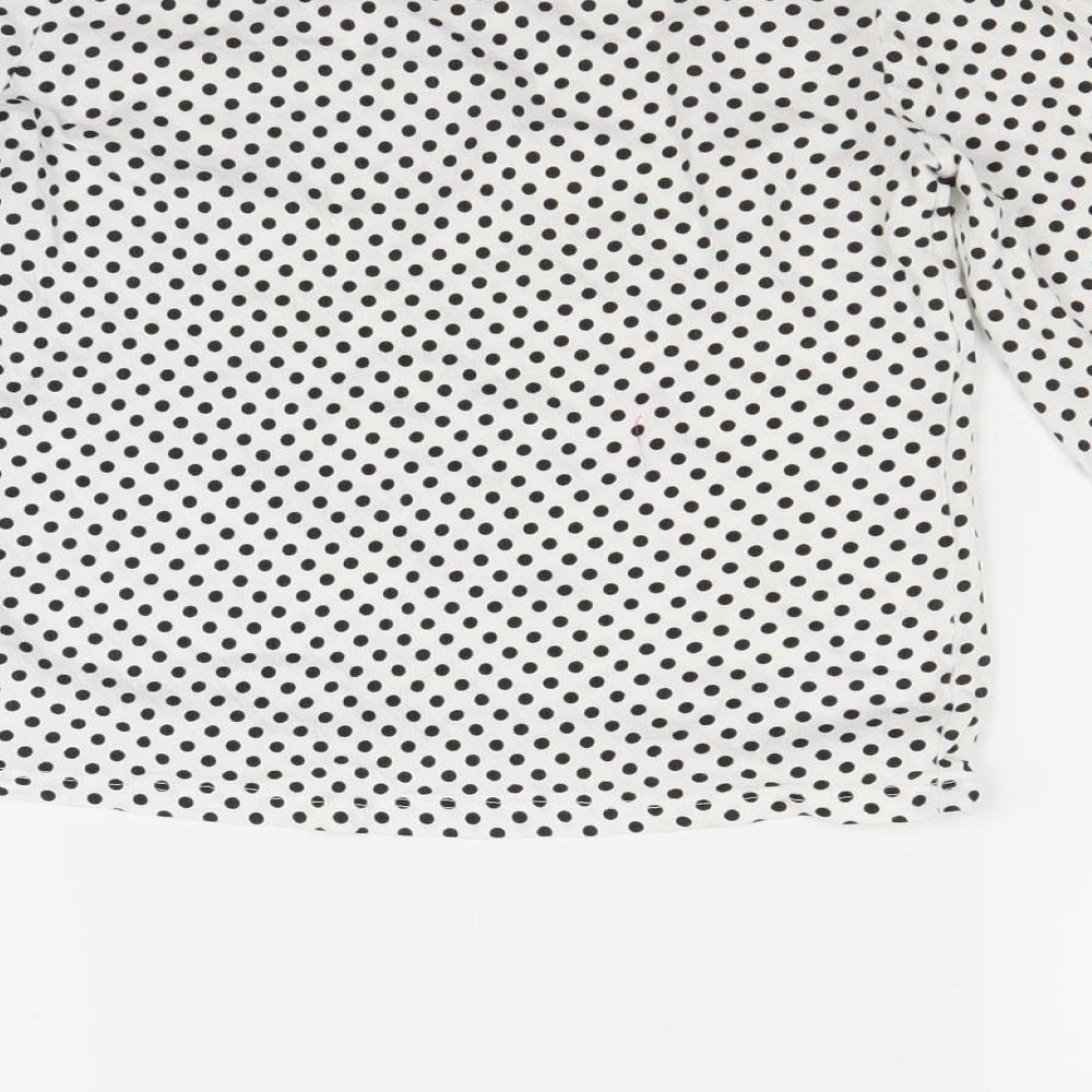 F&F Girls White Polka Dot Pullover Sweatshirt Size 11 Years