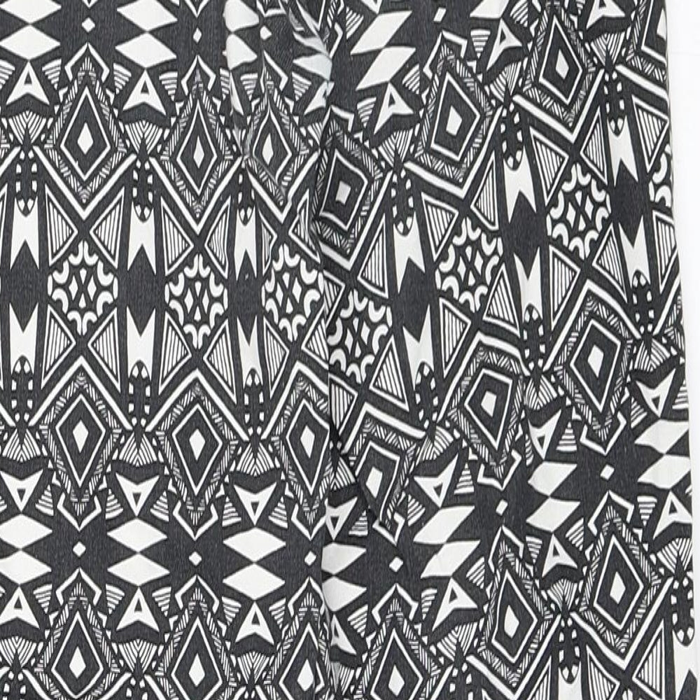 H&M Womens Black Geometric Trousers Size 34 L28 in