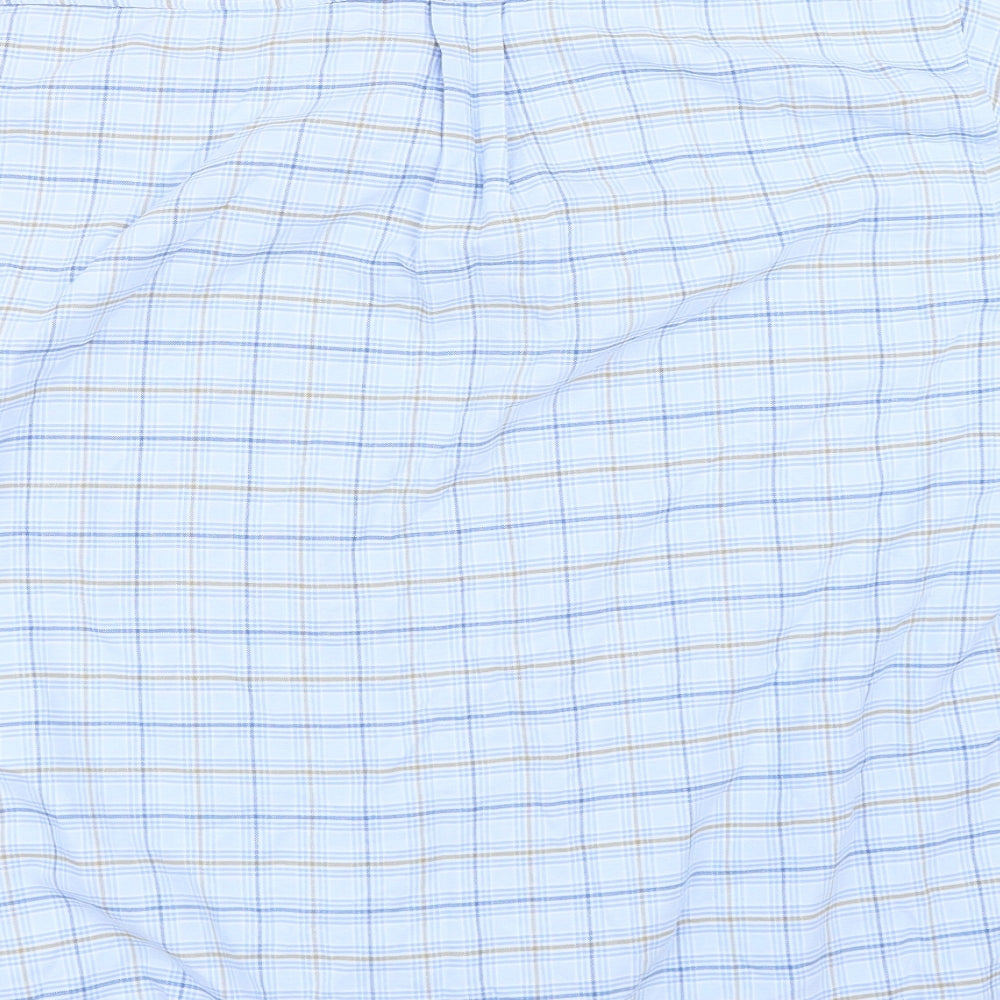 EWM Mens Blue Check Button-Up Size L