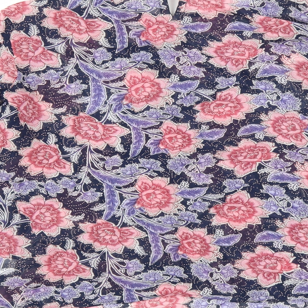 NEXT Womens Purple Floral Basic Blouse Size 12