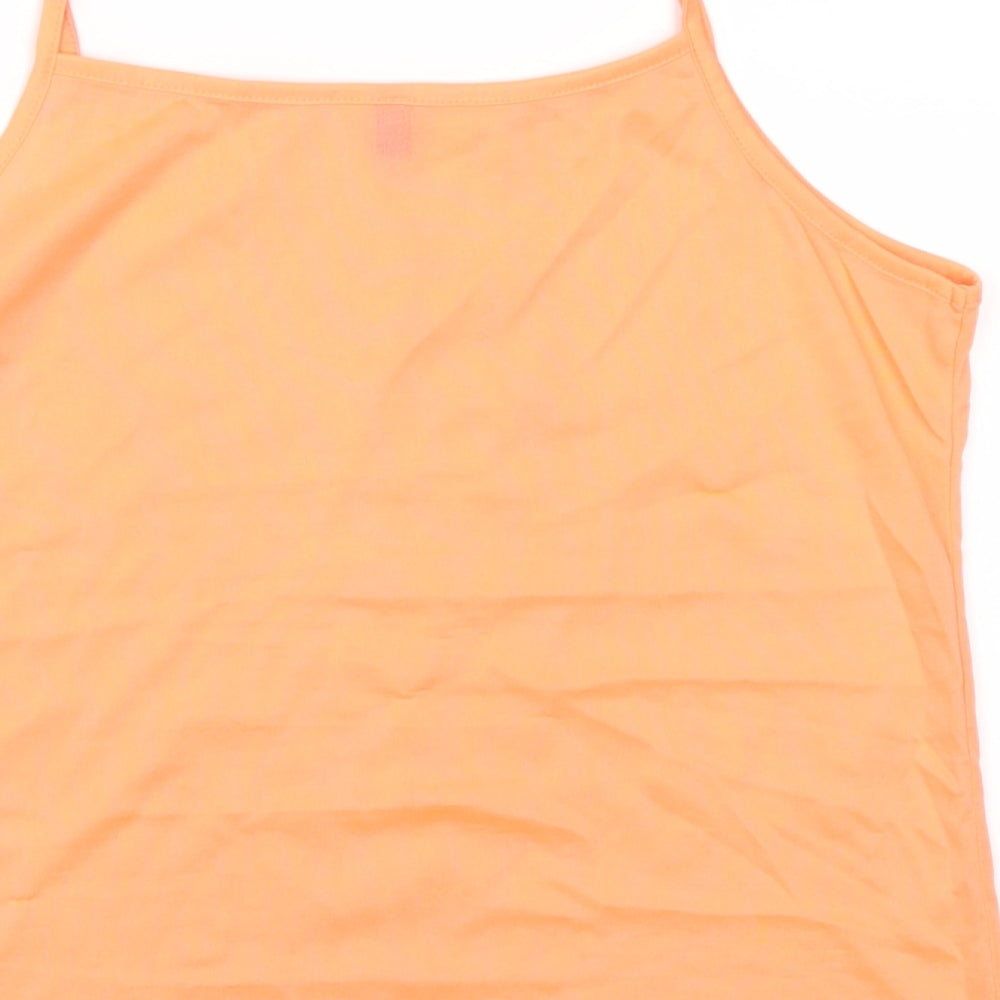 Preworn Womens Orange Basic T-Shirt Size 14