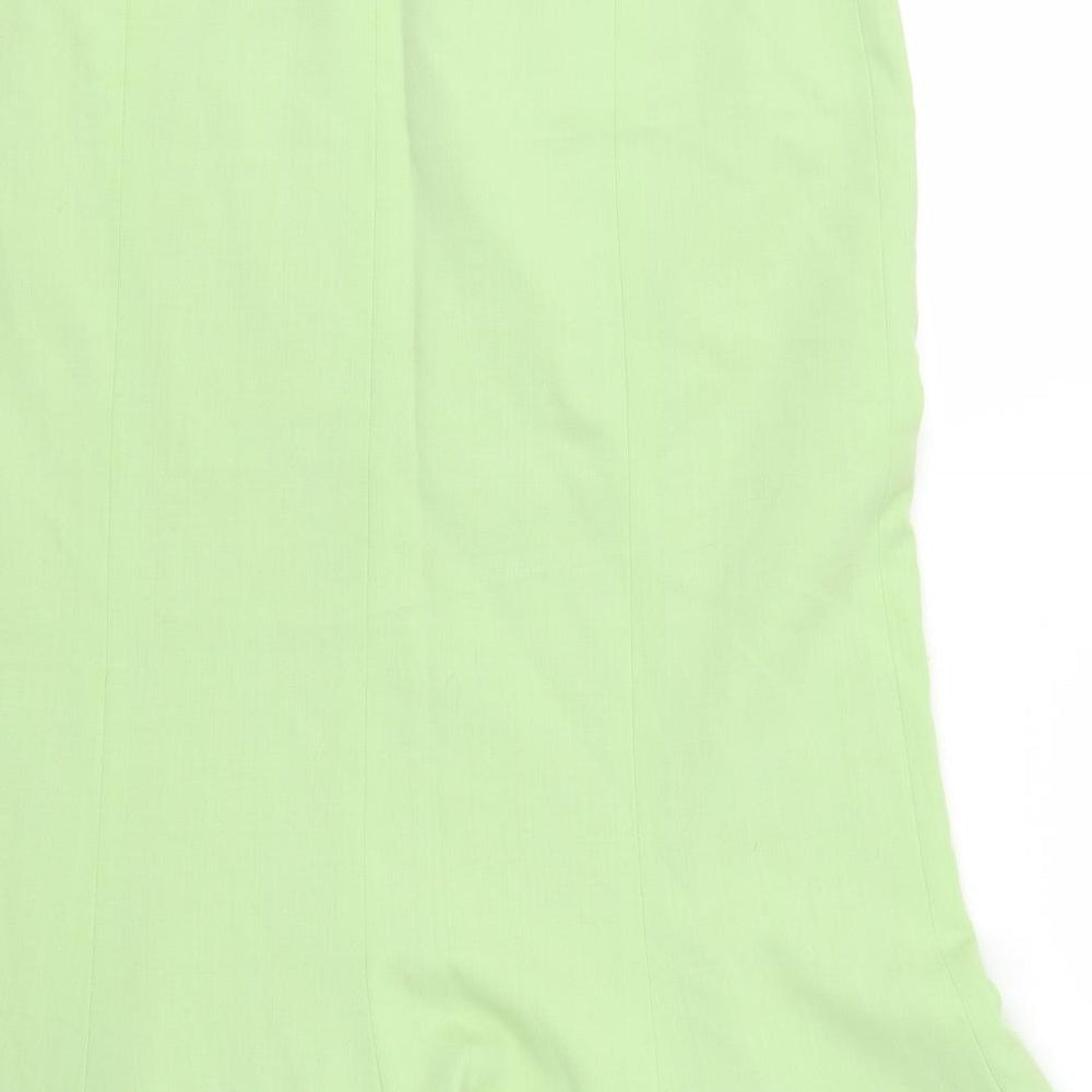 Preworn Womens Green Trumpet Skirt Size 34 in