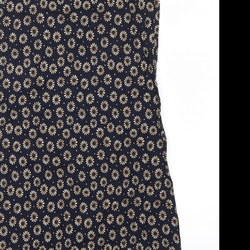 In Sync Womens Blue Floral Tank Dress Size S