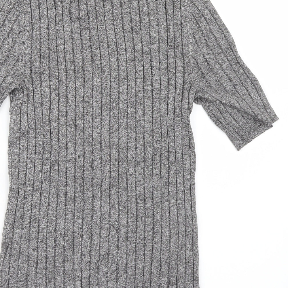 Marks & Spencer Womens Grey Knit Basic T-Shirt Size 8
