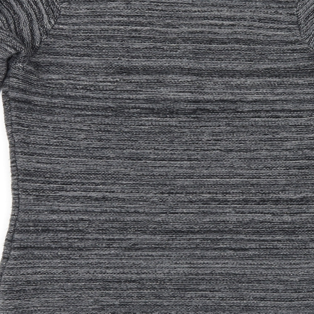 Logo Womens Grey Knit Pullover Jumper Size M