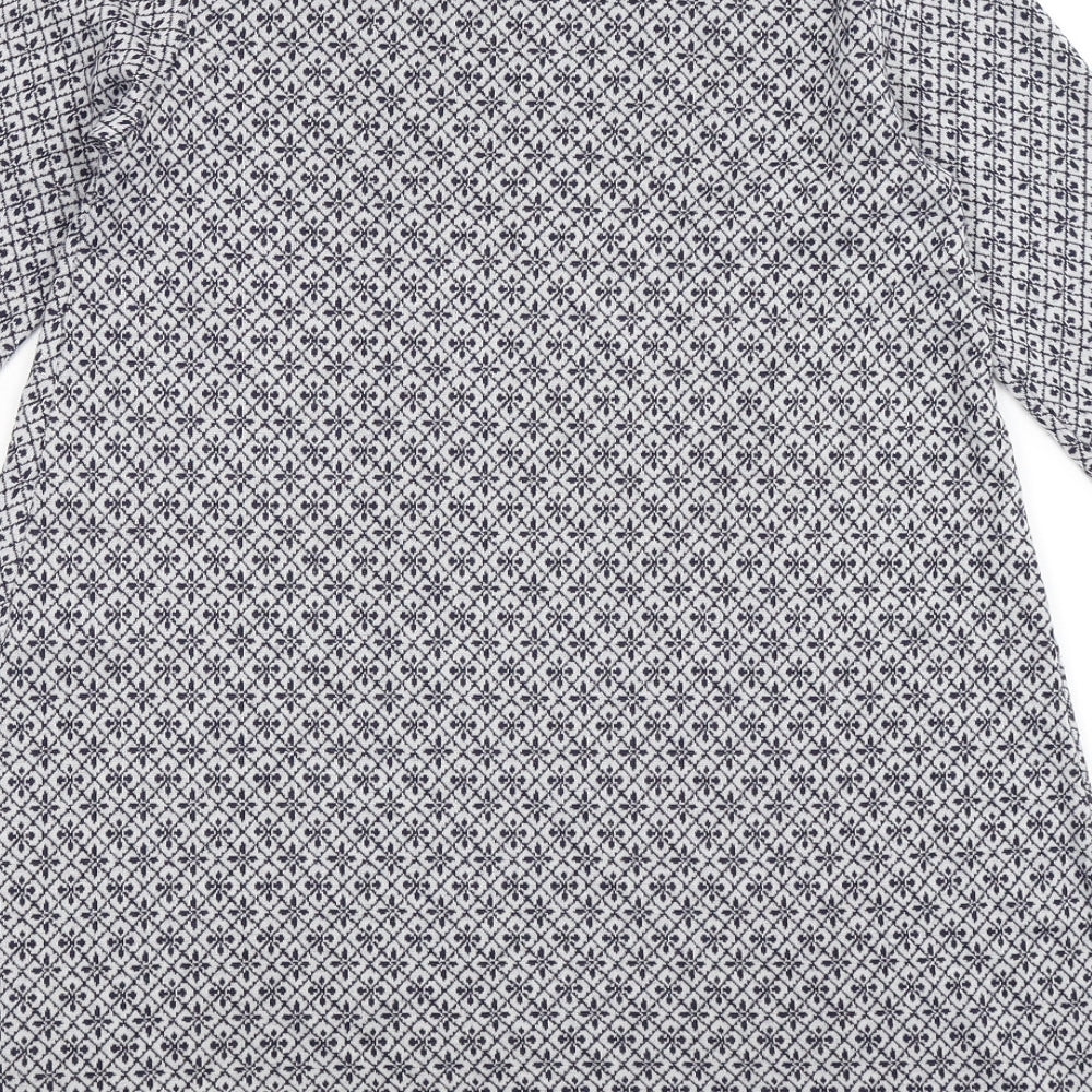 Zuiki Womens Blue Geometric Pullover Jumper Size S