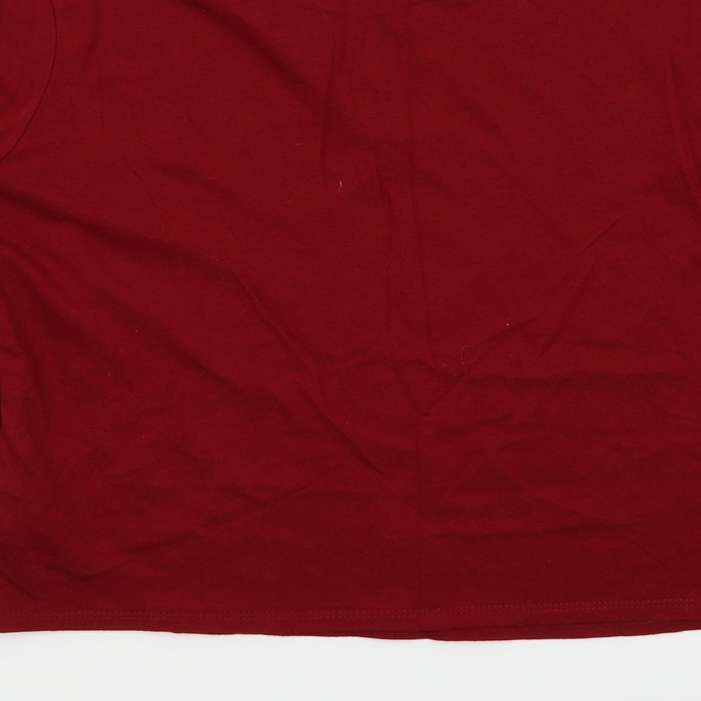 FOREVER 21 Womens Red Basic Button-Up Size 6