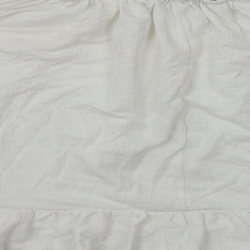 Atmosphere Womens White Cropped Blouse Size 4