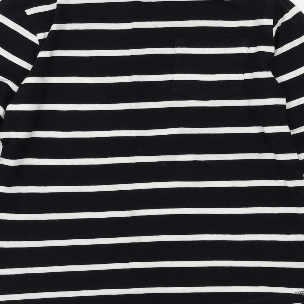 Next Boys Black Striped Pullover Casual Size 7 Years