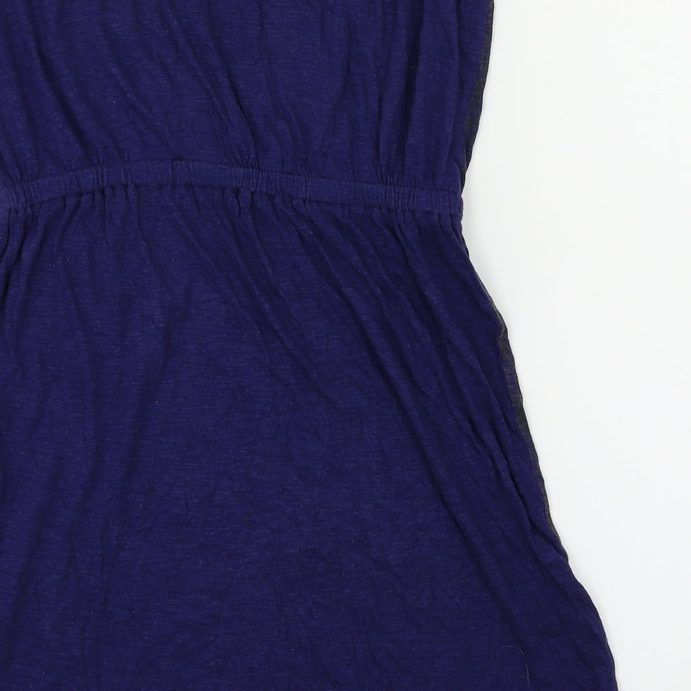 Ecote Womens Blue Basic T-Shirt Size M - Feather pattern