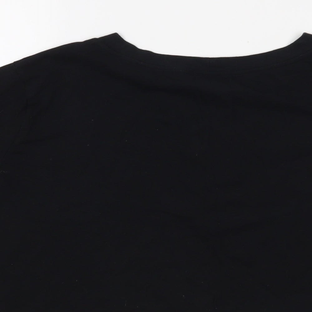 Cooperative Womens Black Cropped T-Shirt Size M