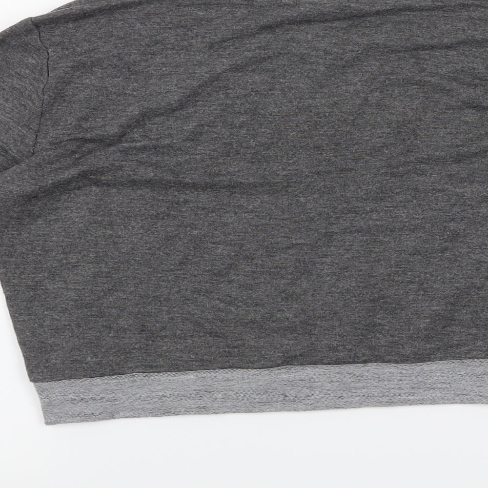 one clothing Womens Grey Cropped T-Shirt Size XS