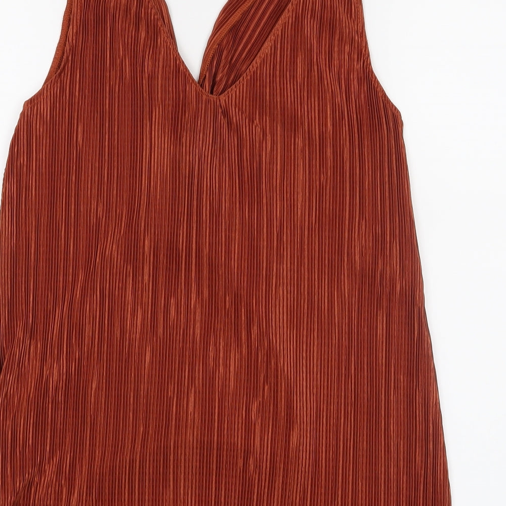 Preworn Womens Orange Basic Blouse Size 8