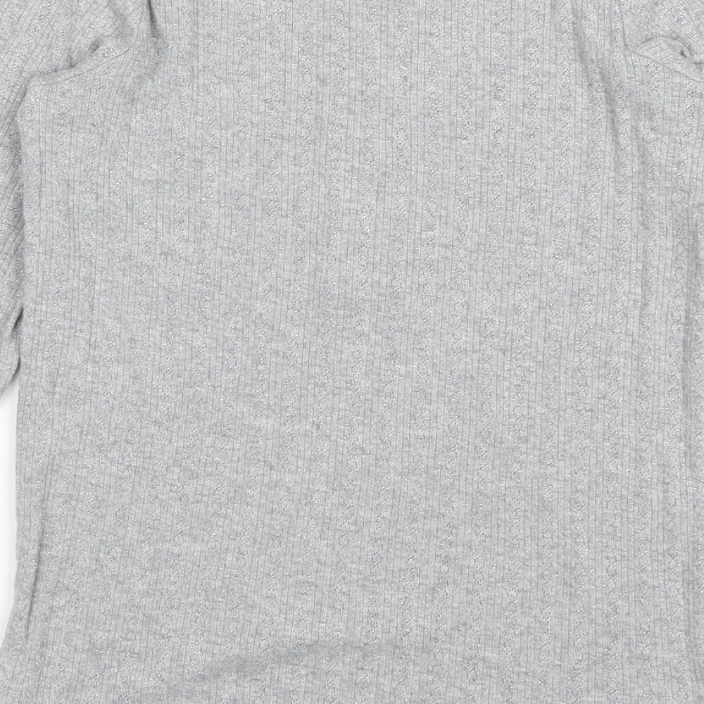 NEXT Girls Grey Pullover Jumper Size 10 Years - Metalic