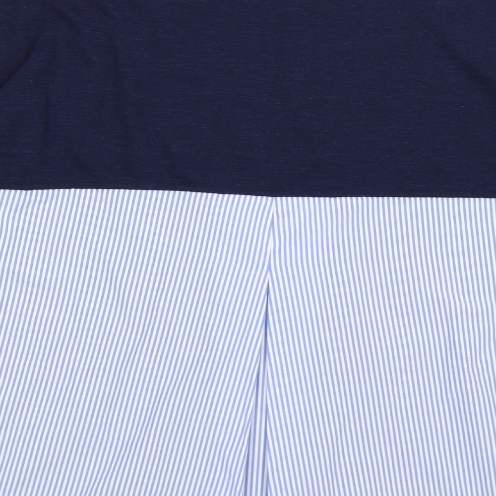 dunnes Womens Blue Striped Knit Pullover Jumper Size M - shirt back