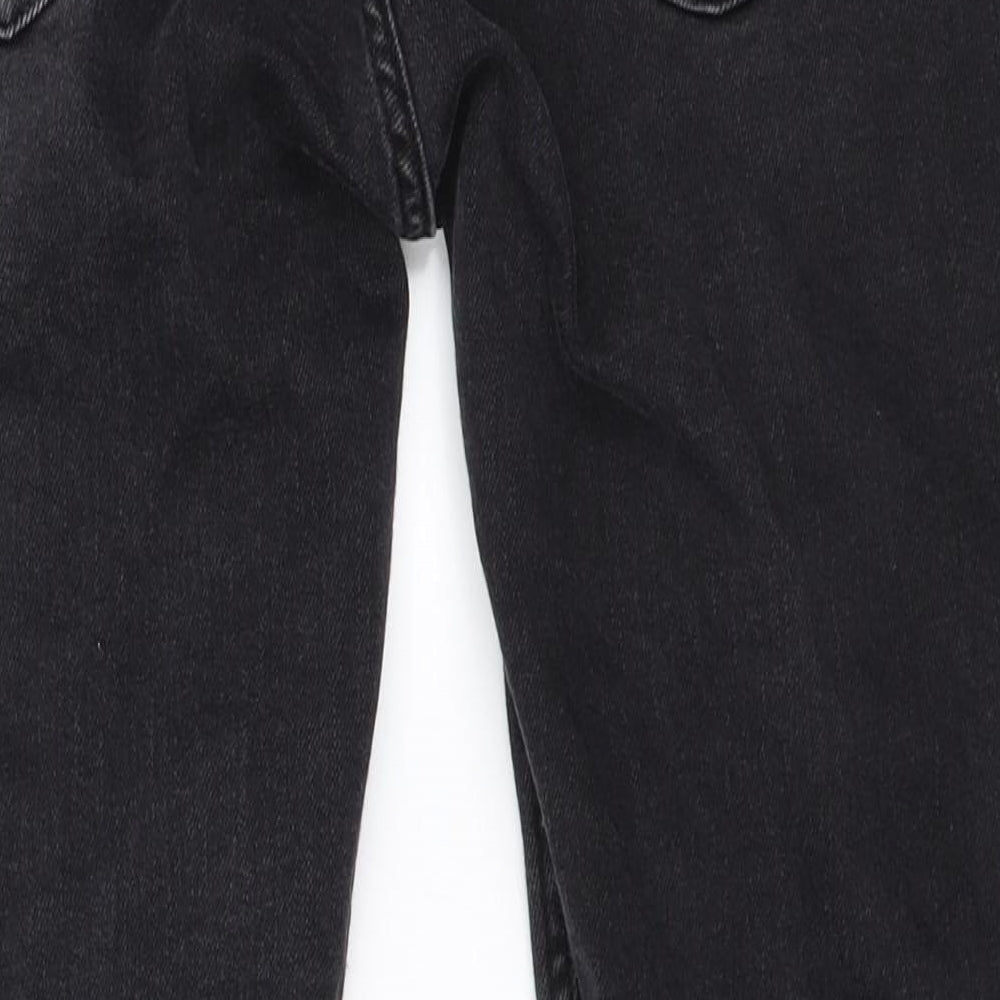 Brand and care label for Zara women’s black skinny jeans, size UK 32, in, 26-inch leg