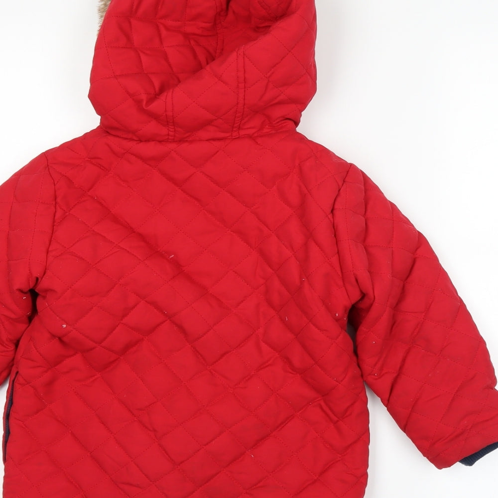 George Girls Red Parka Coat Size S