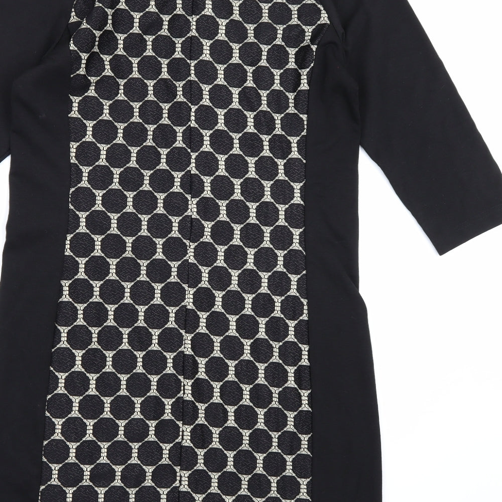 La Redoute Womens Black Polka Dot Bodycon Size 14