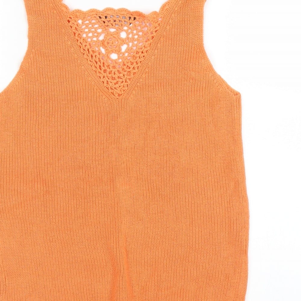 Dorothy Perkins Womens Orange Vest Jumper Size 8