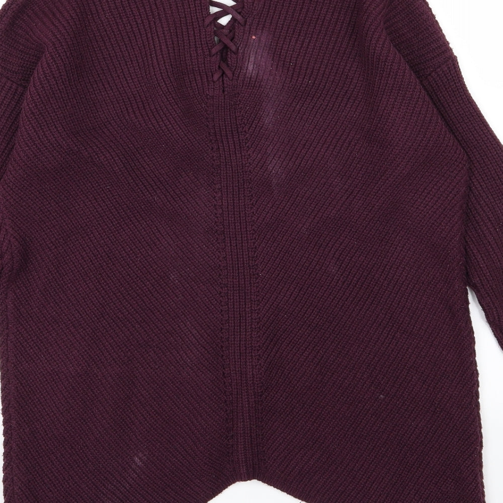 Select Womens Purple Knit Pullover Jumper Size 8 - Burgundy