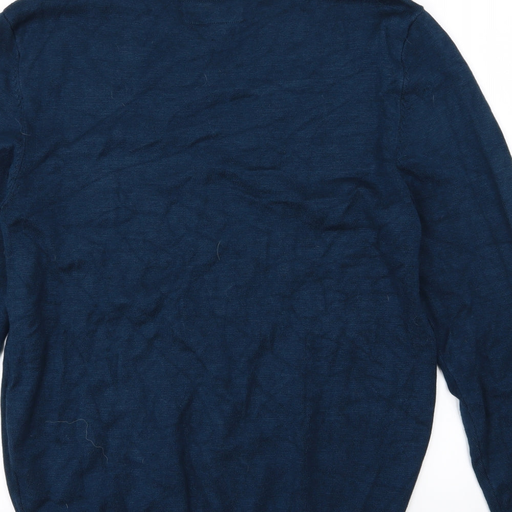 Armand Thiery Mens Blue Knit Pullover Jumper Size L