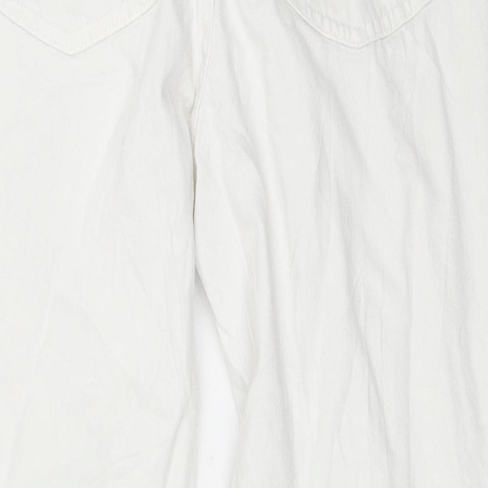 Preworn Womens White Denim Straight Jeans Size 12 L25 in
