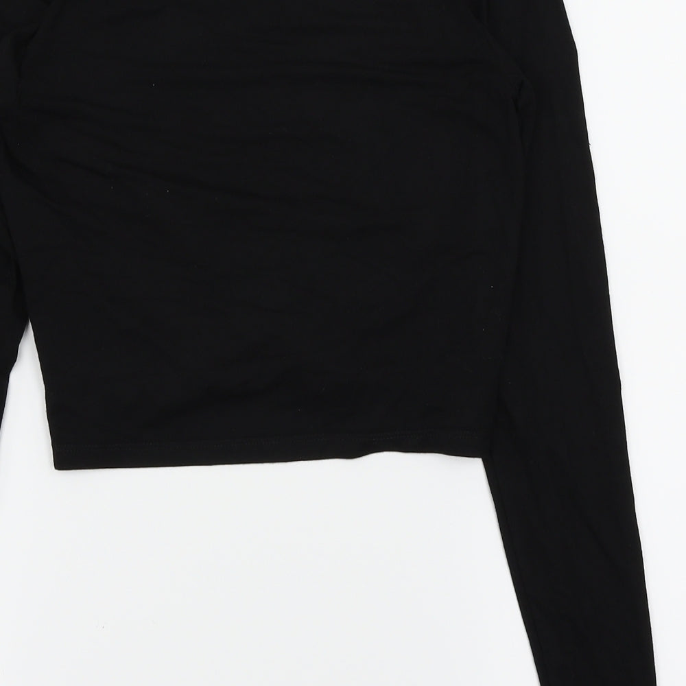 H&M Womens Black Cropped Blouse Size S
