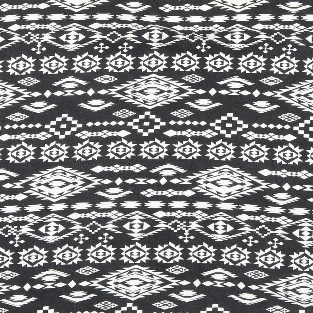 Dunnes Stores Womens Black Geometric Basic T-Shirt Size 8